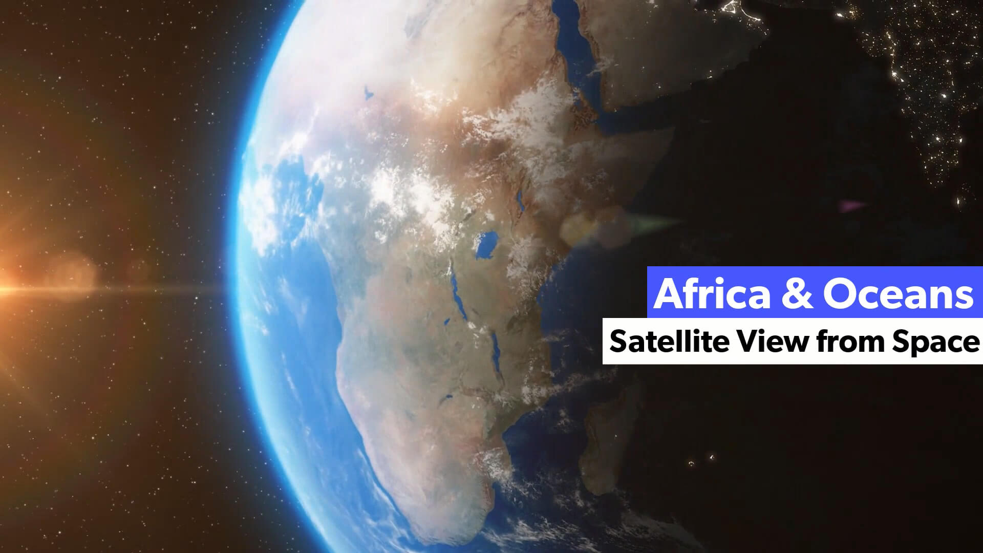 Africa and Oceans Satellite View from Space